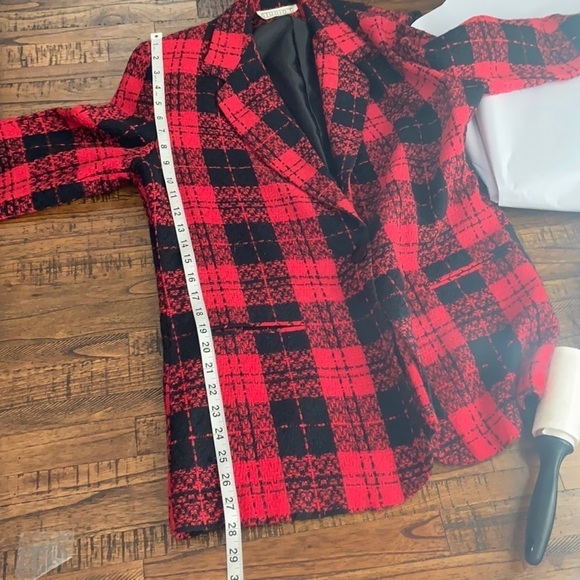 Studio C Vintage jacket blazer business casual black and red plaid size - Picture 11 of 16